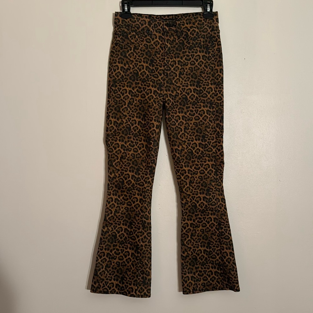 7 For All Mankind Animal Print Flare Jeans